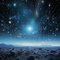 Meteor shower coding quantum blockchain, a cosmic symphony