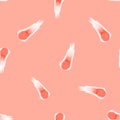 Meteor shower seamless pattern. Hand drawn comets fly background Royalty Free Stock Photo