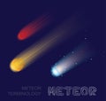 Meteor Terminology Colors Vector Illustration