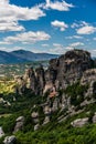 Meteora, a formation of immense monolithic pillars and hills-like huge rounded boulders, Kalambaka, Greece