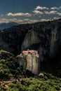 Meteora, a formation of immense monolithic pillars and hills-like huge rounded boulders, Kalambaka, Greece