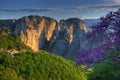 Meteora, Greece - spring picture, monastery Roussanou Royalty Free Stock Photo