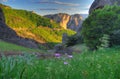 Meteora, Greece - spring picture, monastery Roussanou Royalty Free Stock Photo