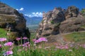 Meteora, Greece - spring picture, monastery Saint Varlaam