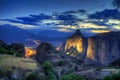 Meteora and Kalambaka, Greece - night picture