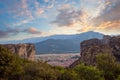 Meteora monasteries, Greece Kalambaka. Colorful summer landscape. Monastery of St. Stephen Iera Moni Agiou Stefanou