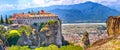 Meteora monasteries, Greece Kalambaka. UNESCO World Heritage sit Royalty Free Stock Photo