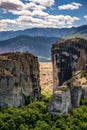 Meteora, Monasteries on Huge Rocks, in Greece Royalty Free Stock Photo