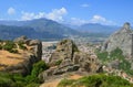 Meteora Monasteries on the rocks. Royalty Free Stock Photo