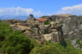 Meteora Monasteries on the rocks. Royalty Free Stock Photo