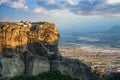 Meteora monasteries and rocks in Greece Kalambaka. Sightseeing and travelling in Greece Royalty Free Stock Photo