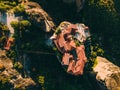 meteora monastery aerial view Thessaly mountains Greece Royalty Free Stock Photo