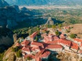 meteora monastery aerial view Thessaly mountains Greece Royalty Free Stock Photo