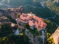 meteora monastery aerial view Thessaly mountains Greece Royalty Free Stock Photo