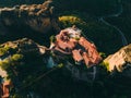 meteora monastery aerial view Thessaly mountains Greece Royalty Free Stock Photo