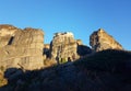 meteora monastery in kalampaka city greece christian orthodox churches on high scenic rocks