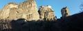 Meteora monastery in kalampaka city greece christian orthodox churches on high scenic rocks