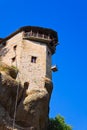 Meteora monastery and lift cage in Greece Royalty Free Stock Photo