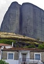 Meteora peaks at Kalambaka in Greece Royalty Free Stock Photo