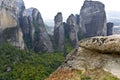 Meteora peaks at Kalambaka, Greece Royalty Free Stock Photo