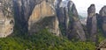 Meteora peaks at Kalambaka, Greece