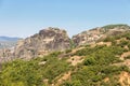 The Meteora -  rock formation in central Greece. Complex of Eastern Orthodox monasteries Royalty Free Stock Photo