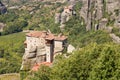 The Meteora -  rock formation in central Greece. Complex of Eastern Orthodox monasteries Royalty Free Stock Photo