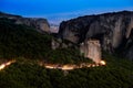 Meteora monasteries from Greece at sunset