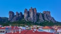 Meteora rocks at dusk