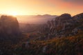 Meteora Rocks and Monastery in Greece Royalty Free Stock Photo