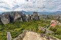 Meteora rocks and monastery in Greece