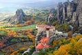 Meteora Rocks and Roussanou Monastery, Greece Royalty Free Stock Photo