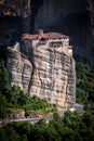 Meteora Roussanou Monastery on rock, Greece