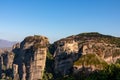 Meteora - Scenic sunrise view of Holy Monastery of Great Meteoron Meteoro Monastery, Megalo Meteoron near Kalambaka, Royalty Free Stock Photo