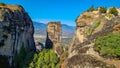 Meteora - Scenic  view of Holy Monastery of Great Meteoron (Meteoro Monastery, Megalo Meteoron) near Kalambaka, Royalty Free Stock Photo