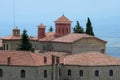 8/9/2020 Greece, Trikala city, Meteora, cluster of rocks and orthodox monasteries Royalty Free Stock Photo