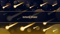 Meteoric shower light effect Horizontal web design banner Royalty Free Stock Photo