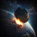 meteorite hitting earth to destroy life on earth