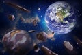 Meteorite impacts the Earth Royalty Free Stock Photo