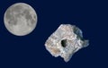 Meteorite and the moon