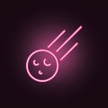 meteorite neon icon. Elements of Space set. Simple icon for websites, web design, mobile app, info graphics