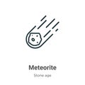 Meteorite outline vector icon. Thin line black meteorite icon, flat vector simple element illustration from editable stone age Royalty Free Stock Photo