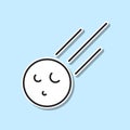 Meteorite sticker icon. Simple thin line, outline of space icons for ui and ux, website or mobile application