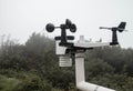 The Meteorological instrument to measure the wind speed, temperature and humidity and solar cell system on peak of Inthanon