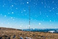 Meteorological station on mountain at winter Royalty Free Stock Photo