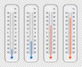 Meteorological Thermometers Different Levels Set