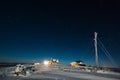 Meteorological or tourist station in night Royalty Free Stock Photo