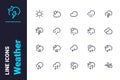 Meteorological weather forecast icons set