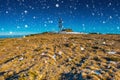 Meteorological station on mountain at winter Royalty Free Stock Photo