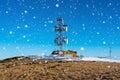 Meteorological station on mountain at winter Royalty Free Stock Photo